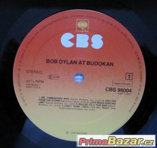Bob Dylan - Bob Dylan At Budokan (2xLP)1979 – fotografie 5