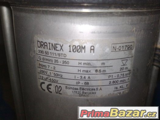 čerpadlo kalové DRAINEX 100MA – fotografie 4