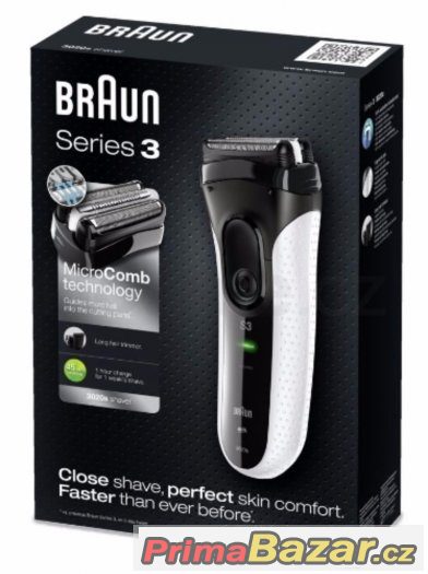 NOVÝ hol.strojek Braun Series 3-3020s bílý SUPER CENA – fotografie 2