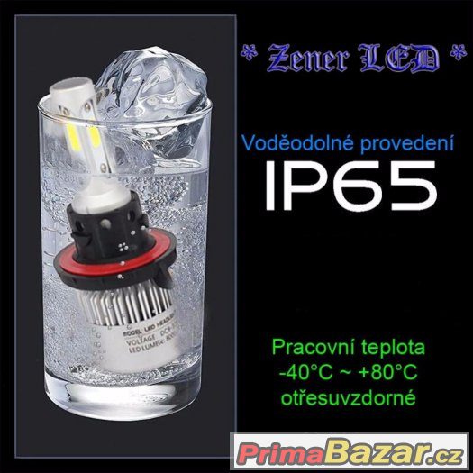 H7 LED COB chip 72Watt 8000 Lumenů – fotografie 2