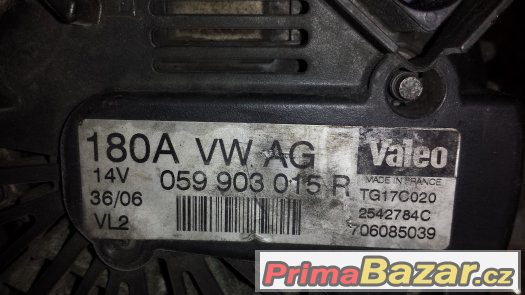 Alternátor VALEO 180A, OE číslo dílu: 059 903 015 R – fotografie 3
