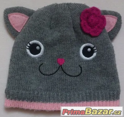 Dětská holčičí zimní čepička, obvod 40-46cm