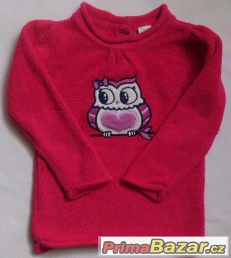 Dětská mikinka, svetřík, se sovičkou, vel.74, zn.Baby Club – fotografie 2