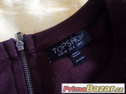 Nádherné bordové šaty značky TOPSHOP Veľkosť S – fotografie 3