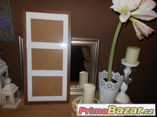 RÁM velký na 3 fotky -HNĚDÉ BARVY,MOC PĚKNÝ – fotografie 4