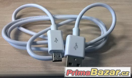 kabel USB - mikro 1m bílý, černý, svítící – fotografie 2