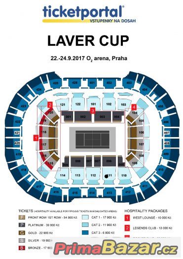 Laver Cup 2 vstupenky vedle sebe 1.kat. na jednotlivé zápasy – fotografie 1