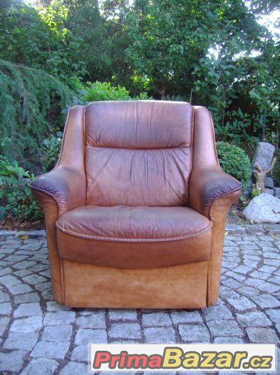 Retro křeslo / dánské křeslo? / kožené / 60.-70. léta – fotografie 2