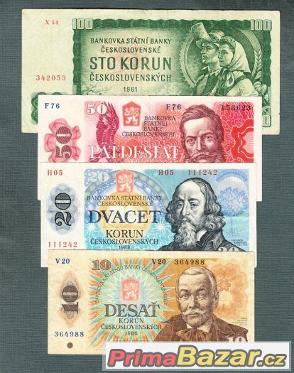 Staré bankovky - sestava 1961-1988 - 4 kusy – fotografie 1