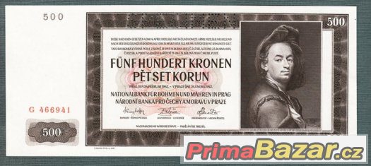 Staré bankovky - 500 korun 1942 NEPERFOROVANA – fotografie 1
