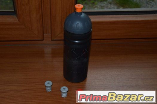 láhev R&B Zdravá láhev 750 ml černá-oranžová zátka nová – fotografie 1