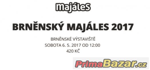 Predám 1 vstupneku MAJÁLES Brno – fotografie 1