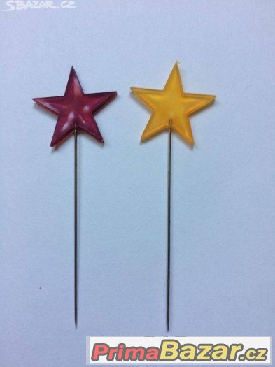 zápich (špendlík 8,5 cm) - žlutá nebo červená hvězdička – fotografie 4