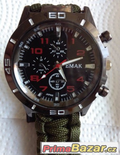 Hodinky outdorové zn. Emak ,,paracord,, 5 v 1 – fotografie 1