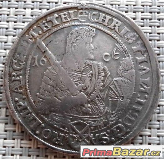 Tolar 1606 HR, Christian II., Sasko - M.12 – fotografie 1