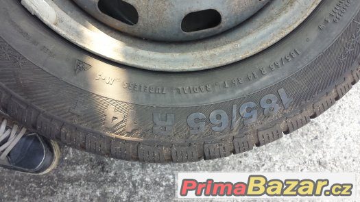 2ks plech. kol 5,5x14, 5x100, pneu Barum Polaris 185/65x14 – fotografie 3
