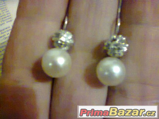 18 k.zlate nausnice,perla diamanty – fotografie 2
