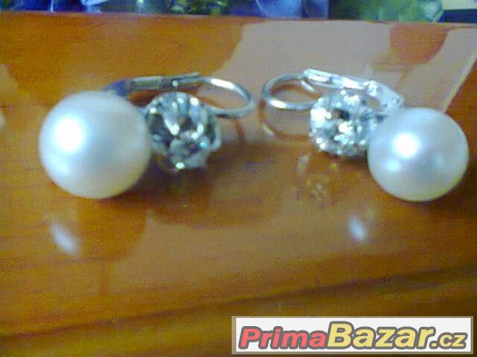 18 k.zlate nausnice,perla diamanty – fotografie 3