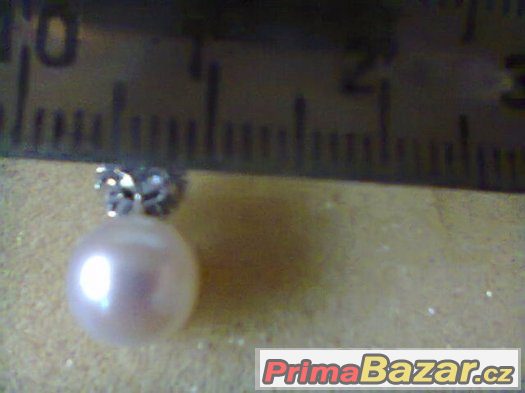 18 k.zlate nausnice,perla diamanty – fotografie 4