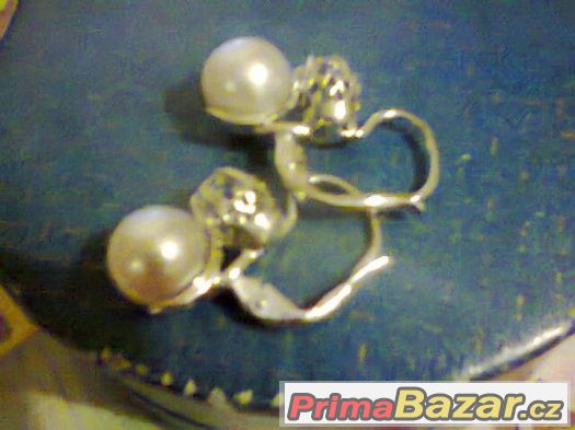 18 k.zlate nausnice,perla diamanty – fotografie 5