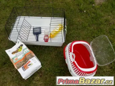 Prodám výbavu pro morče (klec, seno, granule) za nářadí