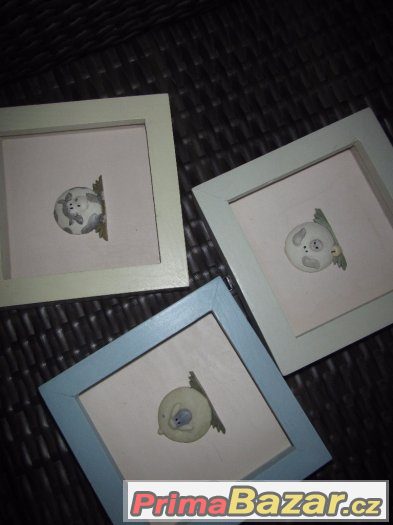 Set, 3x obraz plastika, rámek, dekorace na chalupu - – fotografie 2