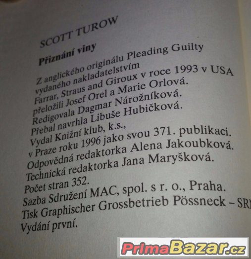 Prodám knihu Přiznání viny – fotografie 2
