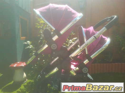 Icandy peach sourozenecky kocarek fuchsia v ruzove barve – fotografie 1