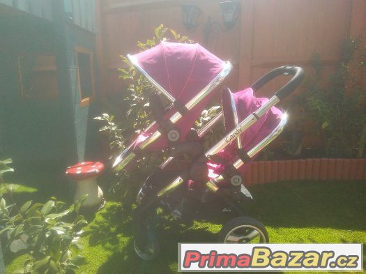 Icandy peach sourozenecky kocarek fuchsia v ruzove barve – fotografie 2