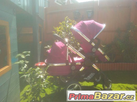 Icandy peach sourozenecky kocarek fuchsia v ruzove barve – fotografie 3