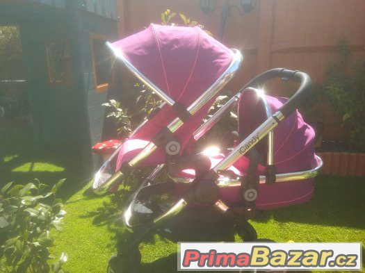 Icandy peach sourozenecky kocarek fuchsia v ruzove barve – fotografie 4