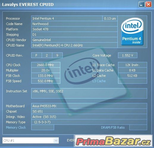 Základní deska Asus P4S533-MX socket 478 DDR + SDRAM – fotografie 5