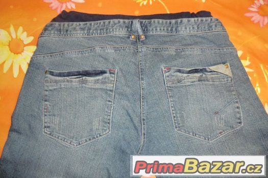 Těhotenské kalhoty-modré džíny vel. L (M) - 299Kč vč.poštovn – fotografie 4