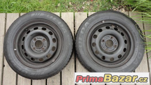 2x plechové disky 4x108 R14 + letní pneu 185/65/R14 – fotografie 1