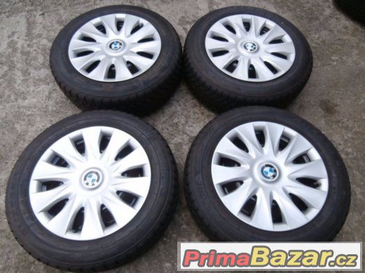 Zánovní zimní sada rozteč 5x120 BMW vel.7x16 s pneu 205/60 – fotografie 1