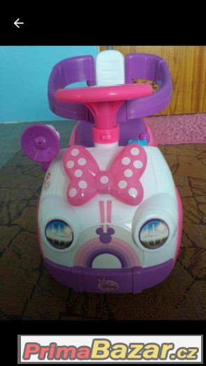 Autíčko minnie mouse s vodící tyčí – fotografie 1
