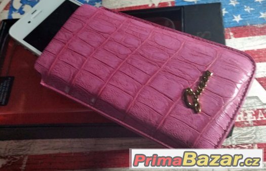 Kožené Guess Pouzdro Černé,růžové vel. L 14x8 – fotografie 5