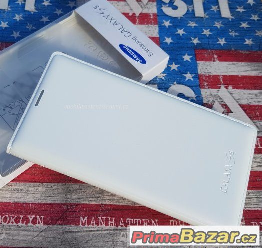 Samsung S5 G900 Pouzdro Knížka Bílé – fotografie 1