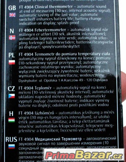 Tělový teploměr digitální AEG FT4904Tělový teploměr digitáln – fotografie 3