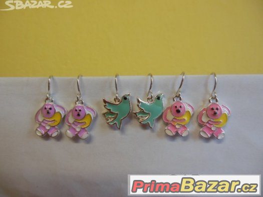 Kovové naušnice-santa na saních,USA,zvířátko - 1 pár - 10,- – fotografie 3