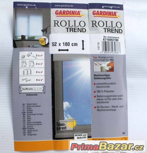 Sada 4 ks textilních rolet Gardinia Rollo Trend 52x180cm – fotografie 5