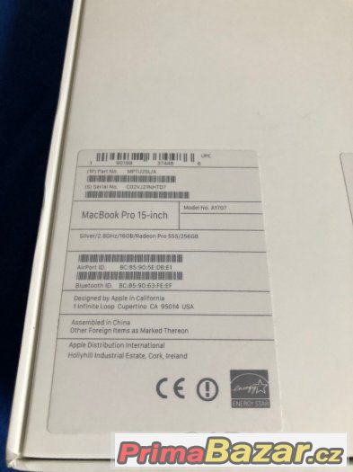 Macbook PRO 15" 2017 - NOVÝ nepoužitý - Apple záruka – fotografie 2