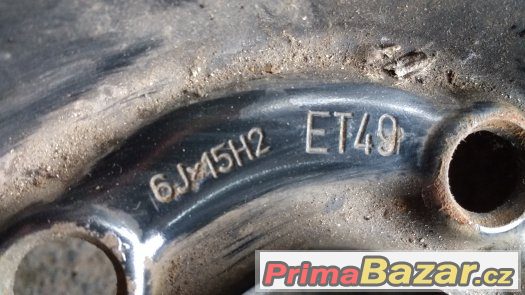 3 ks plechových disků 6 x 15", 4 x 100, ET 49, GM – fotografie 2