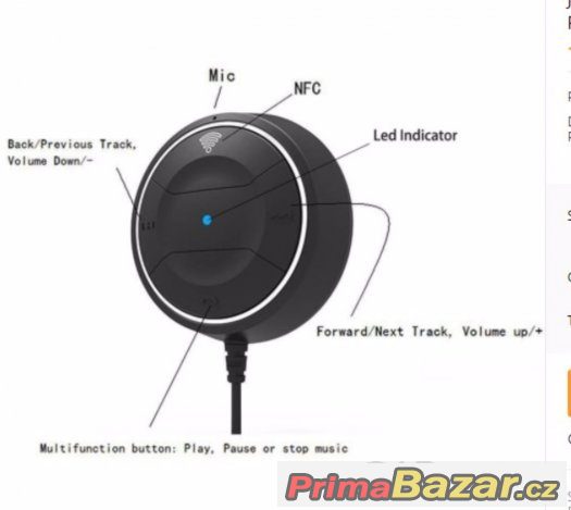 Aux Bluetooth adapter auto hudba handsfree – fotografie 2