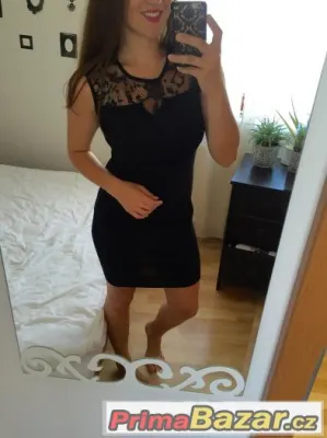cerne klasicke saty s krajkou nove
