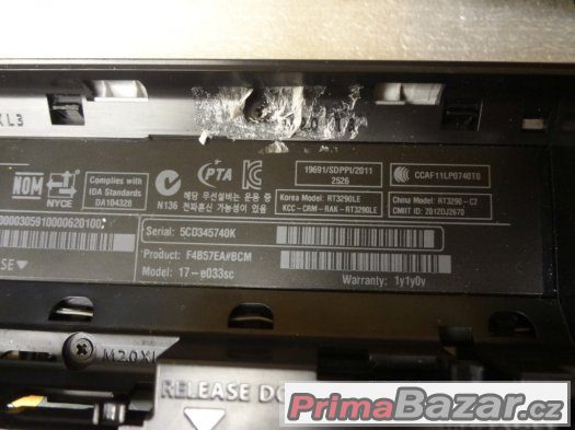 HP Pavilion 17-e033sc nefunkční na opravu nebo díly – fotografie 4