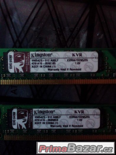 Funkční paměti DDR2 - 2x2GB, 2x1GB, 2x1GB+2x512MB – fotografie 2