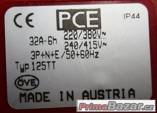 Třífázová zásuvka - 5 pólová, 32A / 400V, krytí IP 44, TT – fotografie 3