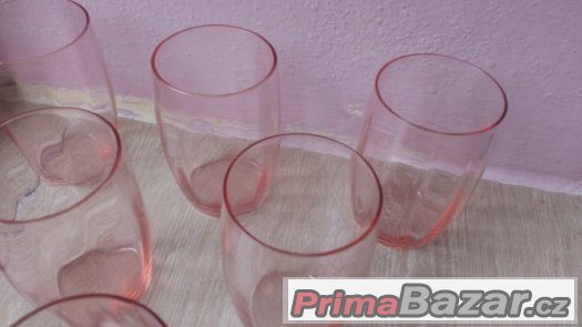Souprava 6 sklenek na pití - české ručně probarvené sklo – fotografie 2