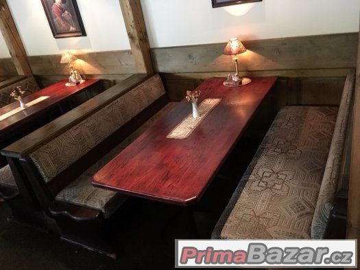Restaurace vybavení část 3. - lavice, stoly komplet interi – fotografie 2